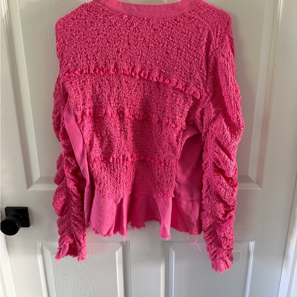 We The Free Fuchsia Textured Cardigan - Picture 3 of 3
